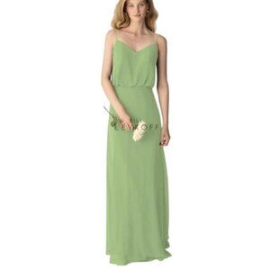 Levkoff Green Chiffon Maxi Dress Style 7058 Size 4 NWT